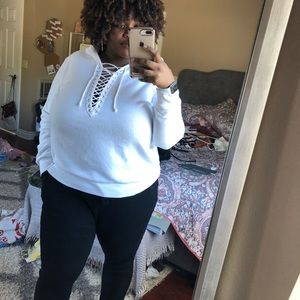 Forever 21 Plus Lace Up Hoodie